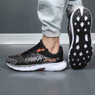 کتونی مردانه مدل HOKA مشکی سفید